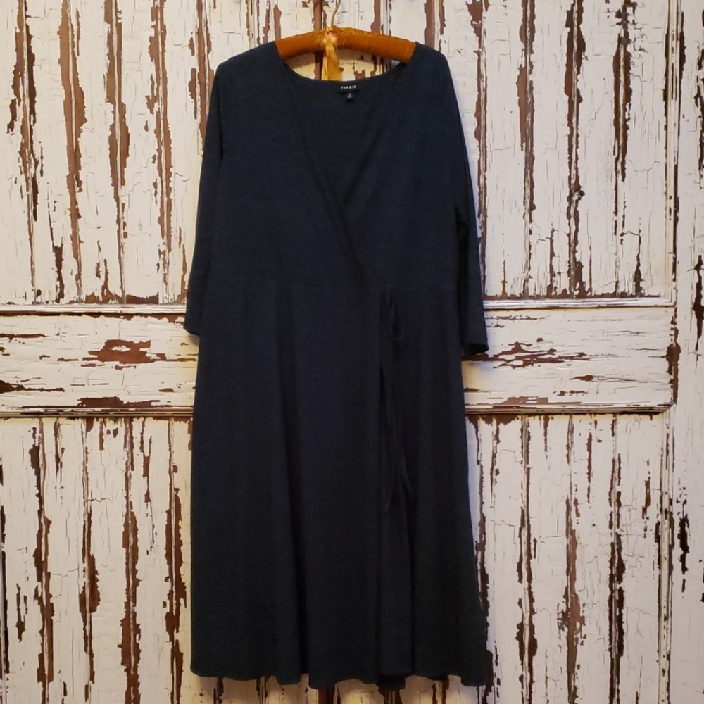 Dark emerald wrap dress
